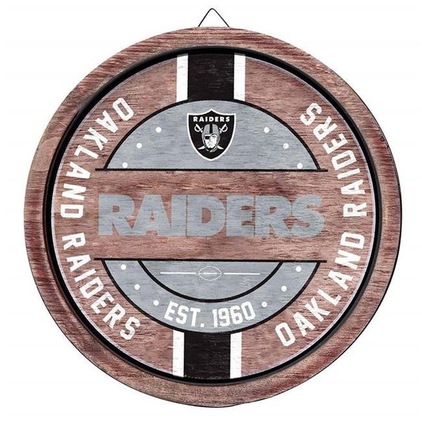 Forever Collectibles Forever Collectibles 9279702917 Oakland Raiders Barrel Design Wood Sign - 12.5 in. 9279702917